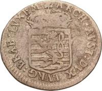 reverse of 1 Gros - Carlos II (1700) coin with L# 242.1 from Spanish Netherlands. Inscription: ARCH.AVST:DVX BVRG:BRAB:LVXEM