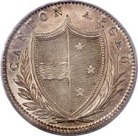 obverse of 20 Batzen (1809) coin with KM# 17 from Swiss cantons. Inscription: CANTON ARGAU