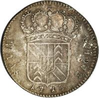 reverse of 1/4 Thaler - Friedrich I (1713) coin with KM# 38 from Swiss cantons. Inscription: SVVM	CVIQVE 1713