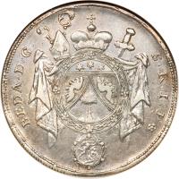 obverse of 1 Thaler - Beda Angehrn (1780) coin with KM# 34 from Swiss cantons. Inscription: BEDA · D · G · 	S · R · I · P