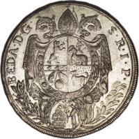 obverse of 1/2 Thaler - Beda Angehrn (1776 - 1777) coin with KM# 26 from Swiss cantons. Inscription: BEDA · D · G · 	S · R · I · P ·