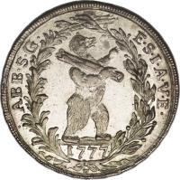 reverse of 1/2 Thaler - Beda Angehrn (1776 - 1777) coin with KM# 26 from Swiss cantons. Inscription: ABB · S · G · 	E · S · I · A · V · E · 1776 H