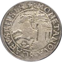 obverse of 1 Dicken (1626 - 1635) coin with KM# 42 from Swiss cantons. Inscription: :MONETA NOVA SCAFVSENSIS: