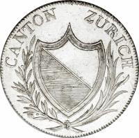 obverse of 8 Batzen (1810 - 1814) coin with KM# 184 from Swiss cantons. Inscription: CANTON ZURICH B