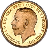 obverse of 2 Pounds - George V (1911) coin with KM# 821 from United Kingdom. Inscription: GEORGIVS V D.G.BRITT:OMN:REX F.D.IND:IMP: