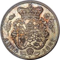 reverse of 1 Shilling - George IV (1821) coin with KM# 679 from United Kingdom. Inscription: ANNO 1821