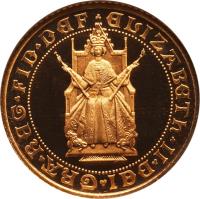 obverse of 1/2 Sovereign - Elizabeth II - Anniversary of the Gold Sovereign (1989) coin with KM# 955 from United Kingdom. Inscription: ELIZABETH · II · DEI · GRA · REG · FID · DIF