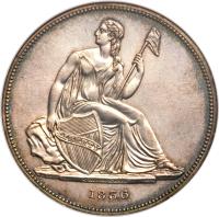 obverse of 1 Dollar - Gobrecht Dollar (1836) coin with KM# 59 from United States. Inscription: LIBERTY C. GOBRECHT L. 1836