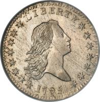 obverse of 1/2 Dollar - Flowing Hair Half Dollar; Small eagle (1794 - 1795) coin with KM# 16 from United States.