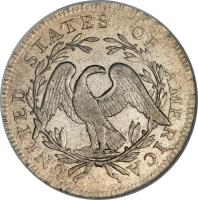 reverse of 1/2 Dollar - Flowing Hair Half Dollar; Small eagle (1794 - 1795) coin with KM# 16 from United States.