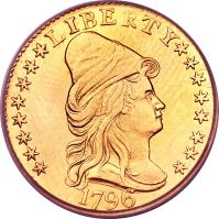 obverse of 1/4 Eagle - Liberty Cap Quarter Eagle (1796 - 1807) coin with KM# 27 from United States.