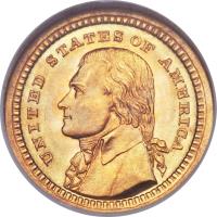 obverse of 1 Dollar - Thomas Jefferson (1903) coin with KM# 119 from United States. Inscription: UNITED STATES OF AMERICA