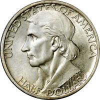 reverse of 1/2 Dollar - Boone Bicentennial (1934 - 1938) coin with KM# 165 from United States. Inscription: UNITED STATES OF AMERICA HALF DOLLAR