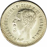 obverse of 1 Real (1859 - 1860) coin with KM# 132 from Guatemala.