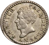 obverse of 12 Centimes (1827 - 1829) coin with KM# 19 from Haiti.