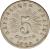 obverse of 5 Centimes (1889) coin with KM# 50 from Haiti.