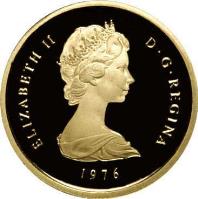 obverse of 25 Crowns - Elizabeth II - 2'nd Portrait (1976 - 1977) coin with KM# 9.2 from Turks and Caicos Islands. Inscription: ELIZABETH II D · G · REGINA 1976