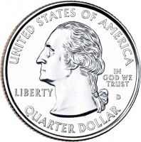 obverse of 1/4 Dollar - Olympic National Park, Washington - Washington Quarter (2011) coin with KM# 496 from United States. Inscription: UNITED STATES OF AMERICA IN GOD WE TRUST LIBERTY D QUARTER DOLLAR