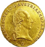 obverse of 1 Ducat - Franz II - Trade Coinage (1816 - 1824) coin with KM# 2170 from Austria.