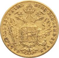 reverse of 1 Ducat - Franz Joseph I - Trade Coinage (1852 - 1859) coin with KM# 2263 from Austria.