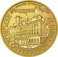 reverse of 50 Euro - Joseph Haydn (2004) coin with KM# 3110 from Austria. Inscription: SCHLOSS ESTERHAZY REPUBLIK ÖSTERREICH 50 EURO