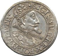 obverse of 1/4 Thaler - Sigismund III (1610 - 1615) coin with KM# 6 from Danzig. Inscription: SIGIS.3.D:G.REX.POL.M.D.L.R.PR.