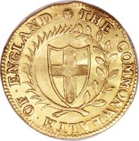 obverse of 1 Unite - The Commonwealth of England (1649 - 1660) coin with SP# 3208 from England. Inscription: · THE · COMMONWEALTH · OF · ENGLAND ·