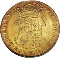 reverse of 1 Guinea - William & Mary (1689 - 1694) coin with SP# 3426 from England. Inscription: MAG · BR · FR · ET · HIB · REX · ET · REGINA · 16 94 ·