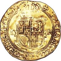 reverse of 1 Unite - James I (1604 - 1619) coin with SP# 2620 from England. Inscription: FACIAM · EOS · IN · GENTEM · VNAM · R