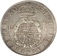 reverse of 1 Crown - Charles I (1625 - 1649) coin with SP# 2852 from England. Inscription: CHRISTO · AVSPICE · REGNO · C R