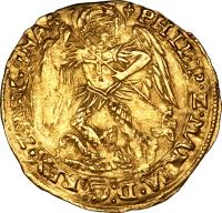 obverse of 1 Angel - Philip & Mary (1554 - 1558) coin with SP# 2496a from England.