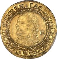 obverse of 10 Shillings - James I (1621 - 1623) coin with SP# 2641a from England.