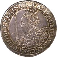 obverse of 1 Crown - Elizabeth I (1601 - 1602) coin with SP# 2582 from England.