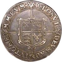 reverse of 1 Crown - Elizabeth I (1601 - 1602) coin with SP# 2582 from England.