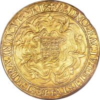 reverse of 1 Sovereign - Elizabeth I (1560 - 1561) coin with SP# 2512 from England.