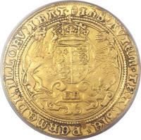 reverse of 1 Pound - Edward VI (1549 - 1550) coin with SP# 2450 from England.