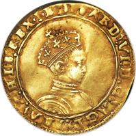 obverse of 1/2 Sovereign - Edward VI (1549 - 1550) coin with SP# 2438 from England.