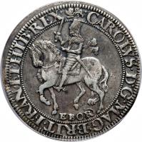 obverse of 1/2 Crown - Charles I (1643 - 1644) coin with SP# 2869 from England.