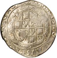 reverse of 1/2 Crown - Charles I (1643 - 1644) coin with SP# 2778 from England.