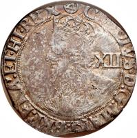 obverse of 12 Pence - Charles I (1641 - 1643) coin with SP# 2799 from England.