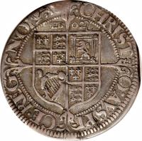 reverse of 12 Pence - Charles I (1643 - 1644) coin with SP# 2870 from England.