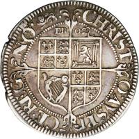 reverse of 12 Pence - Charles I (1643 - 1644) coin with SP# 2871 from England.