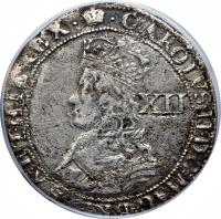 obverse of 12 Pence - Charles II (1660 - 1662) coin with SP# 3322 from England.