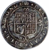 reverse of 12 Pence - Charles II (1660 - 1662) coin with SP# 3322 from England.