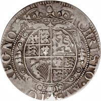 reverse of 12 Pence - Charles I (1643 - 1644) coin with SP# 2873 from England.