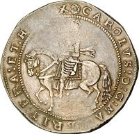 obverse of 1 Crown - Charles I - Tower mint (1634 - 1641) coin with SP# 2758 from England.