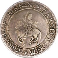 obverse of 1 Crown - Charles I - Tower mint (1645) coin with SP# 2761 from England.