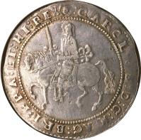 obverse of 1 Crown - Charles I - Exeter mint (1644) coin with SP# 3058 from England.