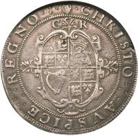 reverse of 1 Crown - Charles I - Tower mint (1632 - 1633) coin with SP# 2757 from England.