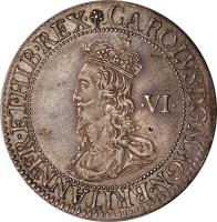 obverse of 6 Pence - Charles I (1631 - 1632) coin with SP# 2855 from England.